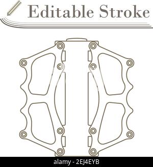 Bike Pedal Icon. Editable Stroke Simple Design. Vector Illustration. Stock Vector