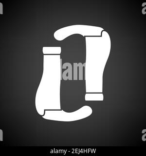 Bike Grips Icon. White on Black Background. Vector Illustration. Stock Vector