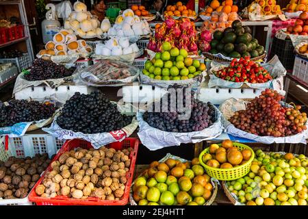 Fruits on the market, Myitkyina, Kachin state, Myanmar Stock Photo