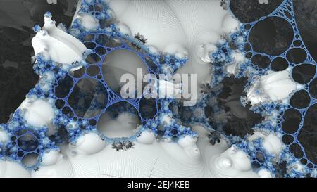 Bizarre 3D fractal background with recursive structures und shapes ...