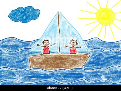 drawing for kids boat - Clip Art Library-saigonsouth.com.vn
