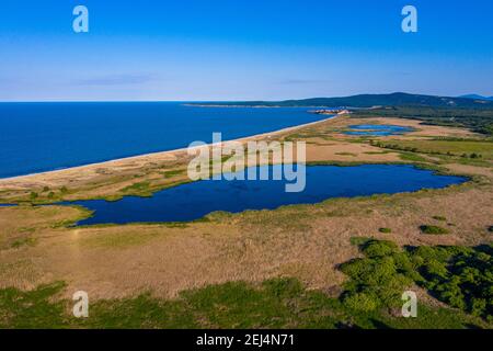 Aerial view of the driver's beach near Sozopol in Bulgaria Stock Photo