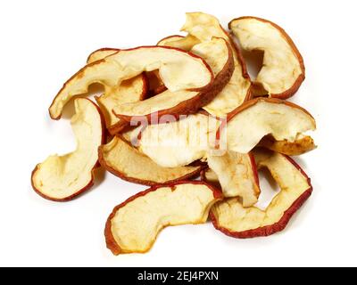 Dried Apple Rings isolated on white Background Stock Photo