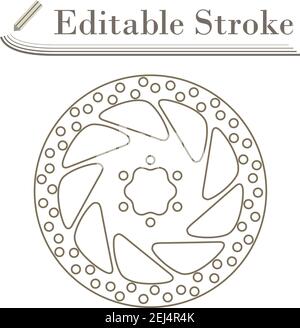 Bike Brake Disc Icon. Editable Stroke Simple Design. Vector Illustration. Stock Vector