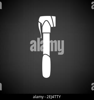 Bicycle Pump Icon. White on Black Background. Vector Illustration. Stock Vector