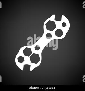 Bike Spanner Icon. White on Black Background. Vector Illustration. Stock Vector