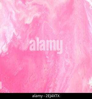 Handmade. Fluid art. Acrylic abstract background. Pink pastel texture painted on canvas. Fine art artwork. Modern, contemporary art. Stock Photo