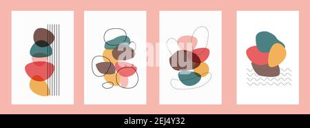Four adstract posters Stock Vector