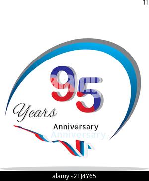 95 anniversary celebration logotype green and red colored. seventy eight years birthday logo on white background. Stock Vector