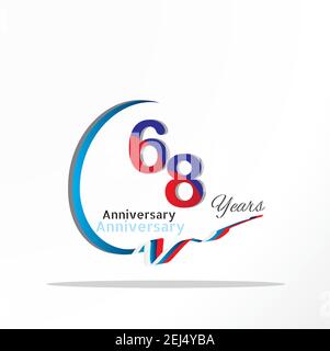 67 anniversary celebration logotype green and red colored. seventy eight years birthday logo on white background. Stock Vector