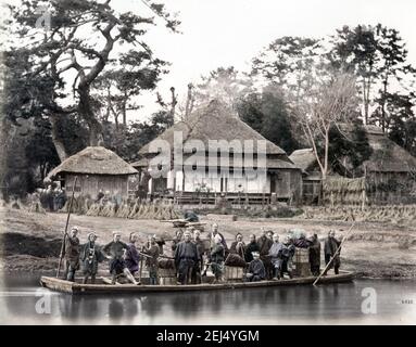 1890s Japan - Japanese Ferry Boat ] — Engraving from the end