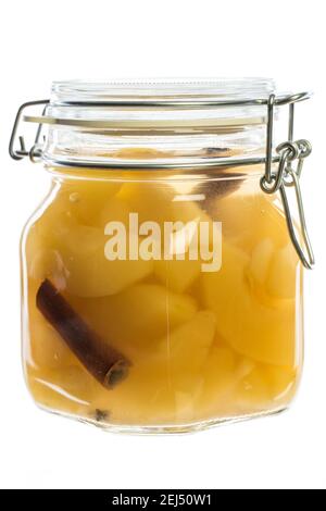 fresh homemade apple compote isolated on white background Stock Photo