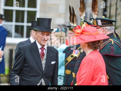 Prince Philip The Duke of Edinburgh at the 2017 a Garden Party at the Palace of Holyroodhouse, Edinburgh. Stock Photo