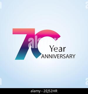 70 Year Anniversary Logo Vector Template Design Illustration Stock Vector