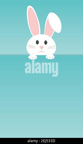 Vertical easter card with rabbit and copy space Stock Vector