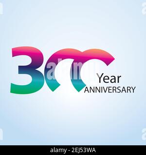 300 Year Anniversary Logo Vector Template Design Illustration Stock Vector