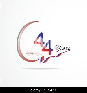 44 anniversary celebration logotype green and red colored. seventy eight years birthday logo on white background. Stock Vector