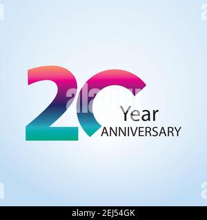20 Year Anniversary Logo Vector Template Design Illustration Stock Vector