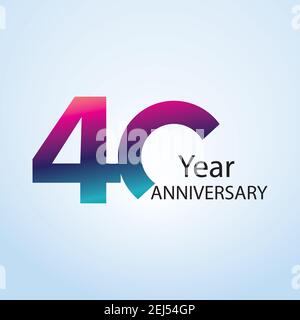 40 Year Anniversary Logo Vector Template Design Illustration Stock Vector