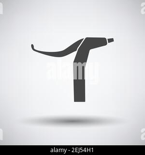 Bike HandleBar Brake Icon. Dark Gray on Gray Background With Round Shadow. Vector Illustration. Stock Vector