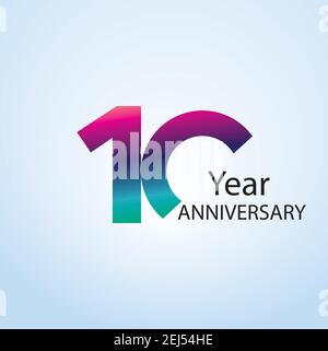 10 Year Anniversary Logo Vector Template Design Illustration Stock Vector