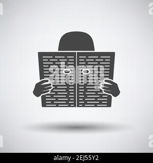 Newspaper Hole Icon. Dark Gray on Gray Background With Round Shadow. Vector Illustration. Stock Vector