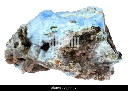 cyanotrichite from Guizhou, China isolated on white background Stock Photo