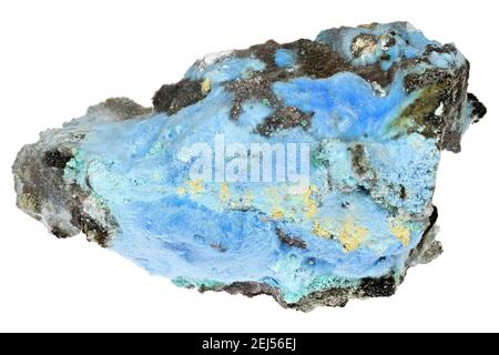 cyanotrichite from Guizhou, China isolated on white background Stock Photo