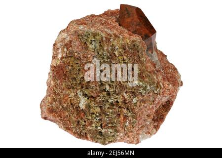 ferruginous quartz  (Jacinto de Compostela quartz) from Alicante, Spain isolated on white background Stock Photo