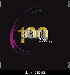 Anniversary fireworks and celebration black background Stock Vector