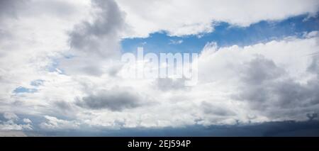 white clouds on blue sky as a natural background Stock Photo