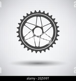 Bike Gear Star Icon. Dark Gray on Gray Background With Round Shadow. Vector Illustration. Stock Vector