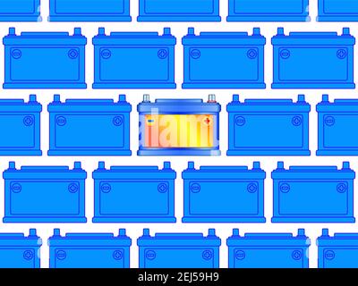 Seamless pattern of the automotive battery Stock Vector