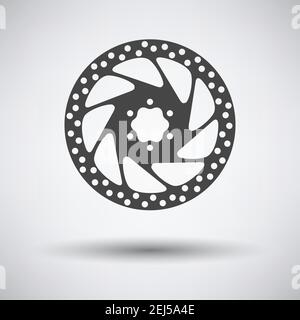 Bike Brake Disc Icon. Dark Gray on Gray Background With Round Shadow. Vector Illustration. Stock Vector