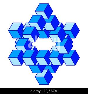 Illustration of abstract design from impossible Penrose triangles Stock Vector