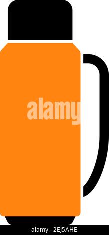 Alpinist Vacuum Flask Icon. Flat Color Design. Vector Illustration. Stock Vector
