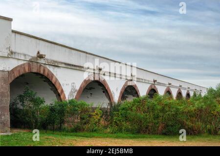 Nine-holed bridge, Hortobagy Hungary Stock Photo