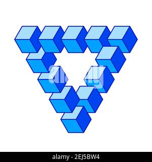 Illustration of abstract impossible Penrose triangle Stock Vector