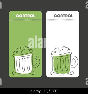 Collection of banners for St. Patrick Day. Simple ticket design. Flyers can be used for advertising, party. Green and white colors Stock Vector