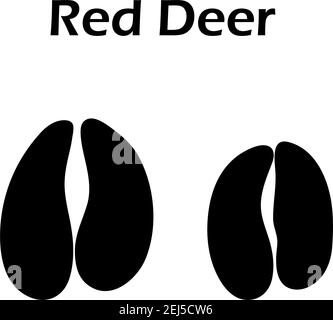 Deer Footprint. Black Silhouette Design. Vector Illustration Stock ...