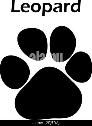 Leopard Footprint. Black Silhouette Design. Vector Illustration. Stock Vector