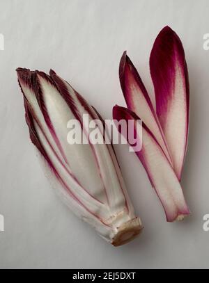 Fresh red chicory on a white background Stock Photo