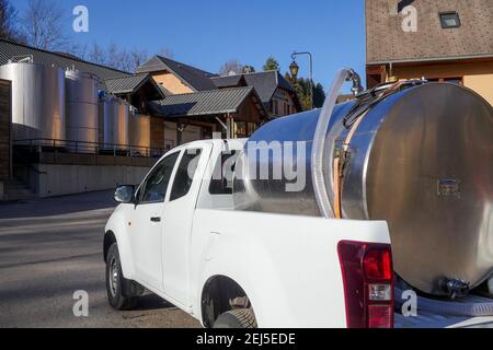 Dairy cooperative des Entremonts, Epernay, near Granier Mount, Savoie, France Stock Photo