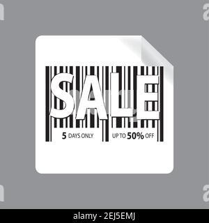 Label with Barcode icon and text sale,template for black friday,stock vector illustration. Stock Vector
