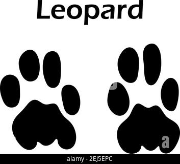 Leopard Footprint. Black Silhouette Design. Vector Illustration. Stock Vector