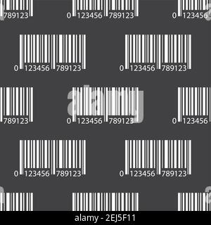 Seamless pattern with Barcode signs,funny technology design,stock vector illustration. Stock Vector