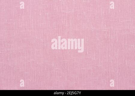 Pink linen pastel fabric, background or texture, closeup, top view, horizontal Stock Photo
