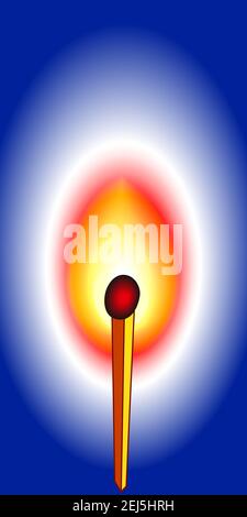 Illustration of abstract burning match Stock Vector