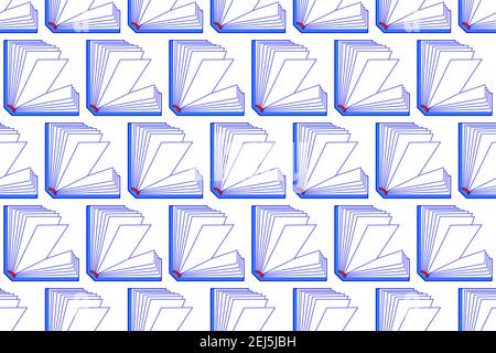 Seamless pattern of the concept open book Stock Vector