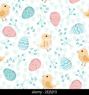 Seamless pattern with birds in cartoon style, linear art. Background for the design of the cover of the product packaging, advertising banner, postcar Stock Vector